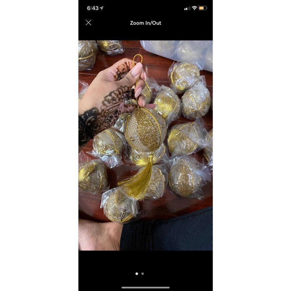 10 Gold Thread Tassle Holiday Christmas Tree Ball ornaments - Picture 6 of 9